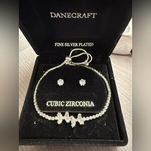 Danecraft Silver Plated Cubic Zirconia Earrings